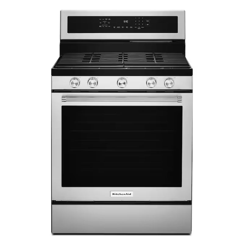 30-In 5 Burners 5.8-Cu Ft Self-Cleaning Convection Oven Freestanding Natural Gas Range (Stainless Steel with Printshield Finish)