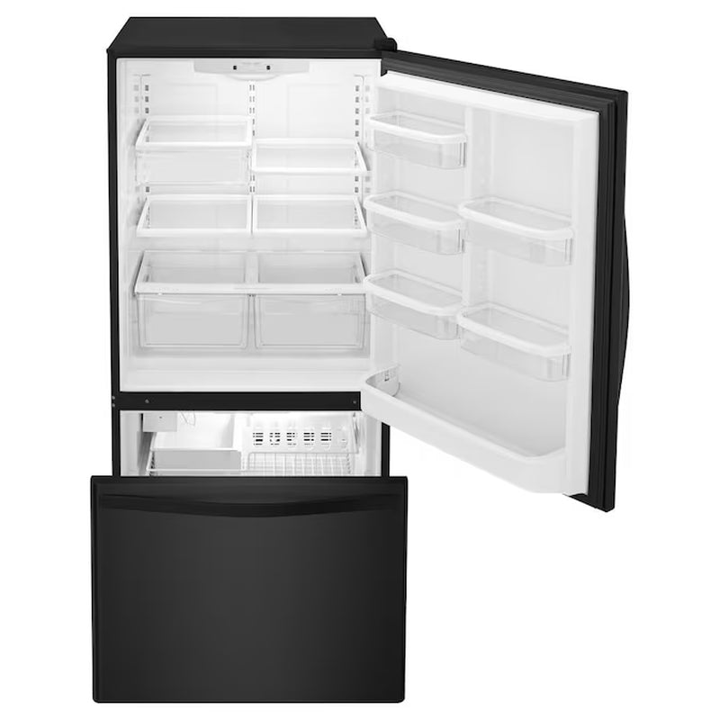 18.7-Cu Ft Bottom-Freezer Refrigerator with Ice Maker (Black) ENERGY STAR
