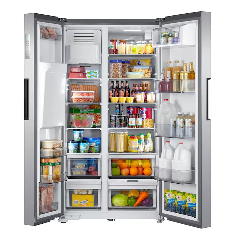 26.3-Cu Ft Side-By-Side Refrigerator with Ice Maker, Water and Ice Dispenser (Stainless Steel)