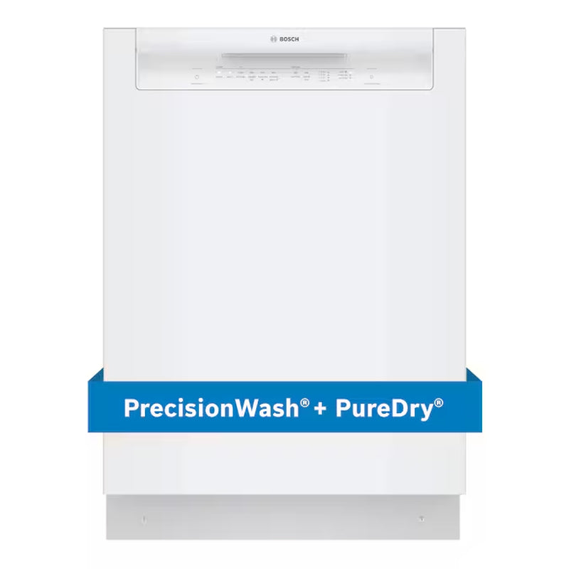 100 Series Front Control 24-In Smart Built-In Dishwasher (White), 50-Dba