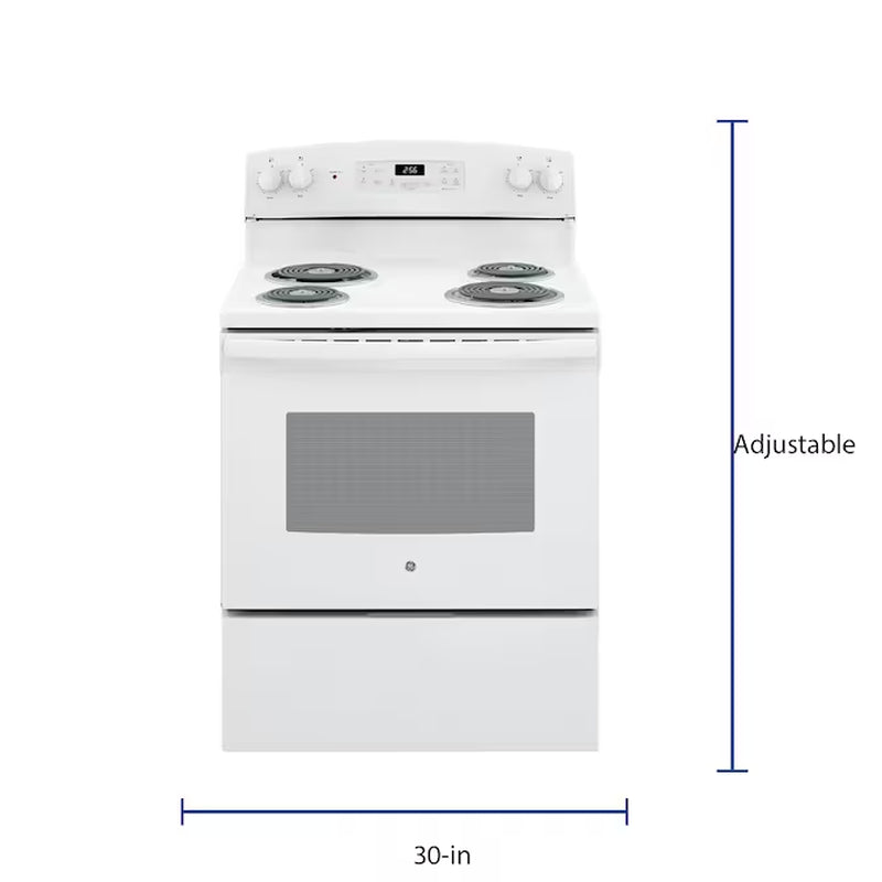 30-In 4 Burners 5-Cu Ft Self-Cleaning Freestanding Electric Ran (White)